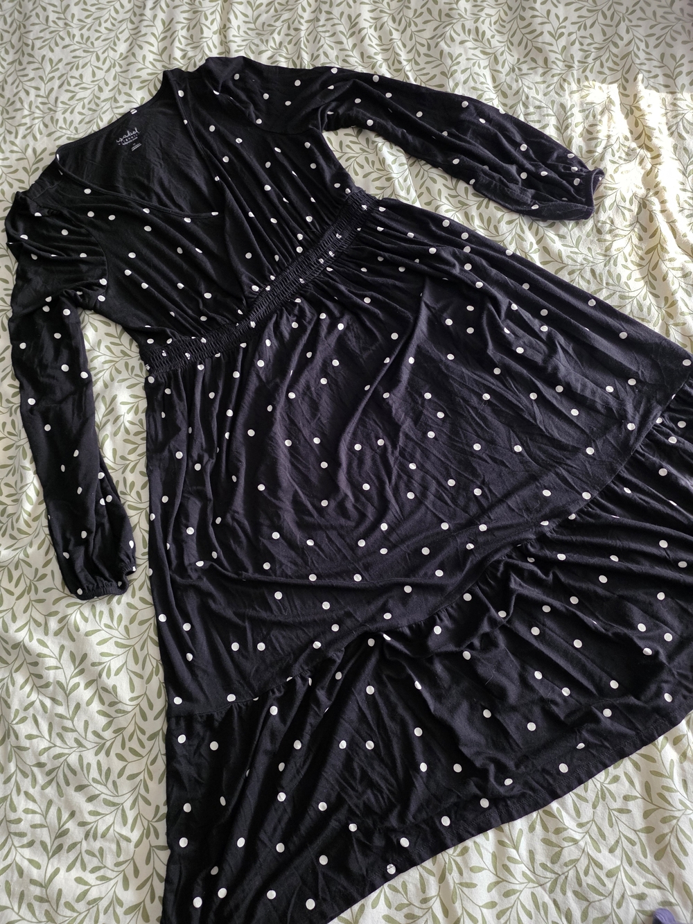 Isabel Maternity by Ingrid & Isabel Black Dress with White Polka Dots